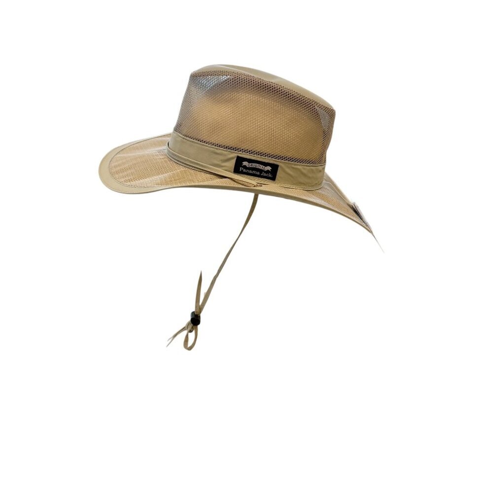 Panama Jack Mesh Seven Seas Safari Original Hat Khaki Light Green Fossil Size Lg - Picture 5 of 5